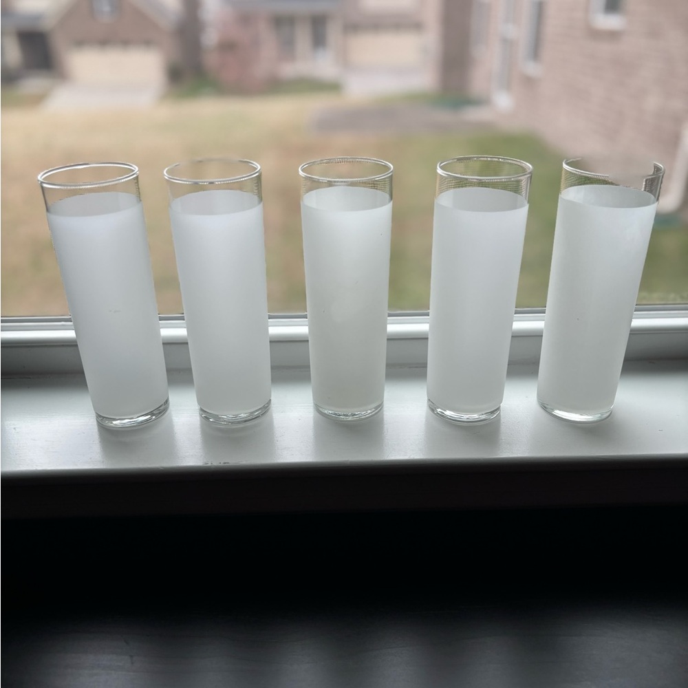 Set of 5 Vintage Libbey Frosted Cooler Glasses